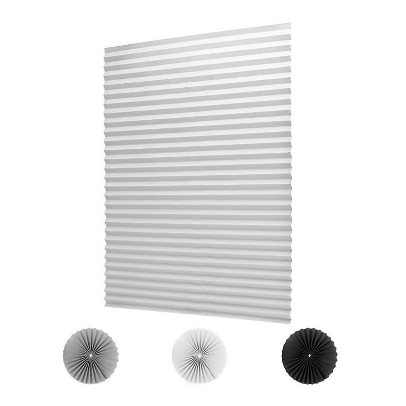 LUCKUP 6 Pack Cordless Light Filtering Pleated Fabric Shade,Easy to Cut and Install, with 12 Clips (36"x72" - 6 Pack, Grey) - Image 1